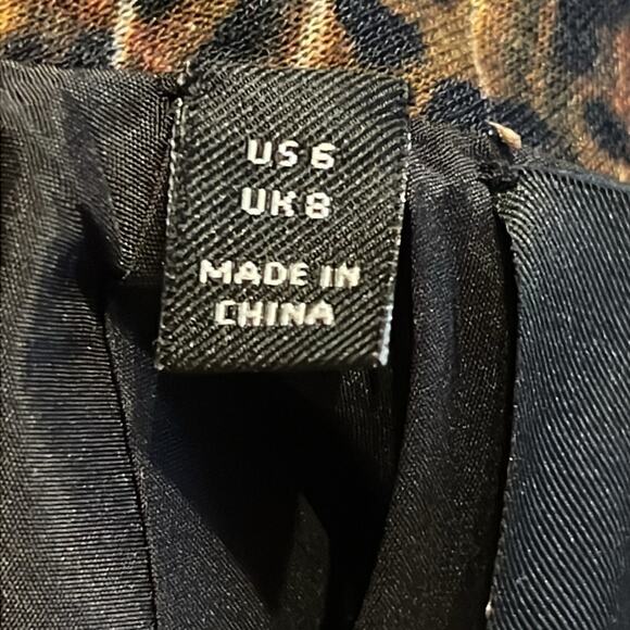 Vtg Y2K Carlisle Mock Neck Leopard Dress 6 Sophisticated Mob Wife Old Money Glam - Picture 7 of 8